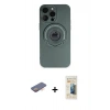 MARSİLYAN™- iPhone 13 Pro Max Kılıf Eksen Klasik Prime - Siyah 6D Mat Seramik Hayalet Nano Ekran Koruyucu + Renkli Kamera Lens Koruma Cam - TU