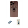 MARSİLYAN™- iPhone 13 Pro Max Kılıf Eksen Klasik Prime - Siyah 6D Mat Seramik Hayalet Nano Ekran Koruyucu + Shine Kamera Lens Koruma Cam - GI
