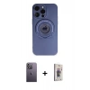 MARSİLYAN™- iPhone 13 Pro Max Kılıf Eksen Klasik Prime - Siyah Bilvis 3D Cam Ekran Koruyucu + Neon Fosforlu Kamera Lens - BZ