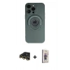MARSİLYAN™- iPhone 13 Pro Max Kılıf Eksen Klasik Prime - Siyah Bilvis 3D Cam Ekran Koruyucu + Raze Metal Kamera Lens - GD