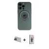 MARSİLYAN™- iPhone 13 Pro Max Kılıf Eksen Klasik Prime - Siyah Bilvis 3D Cam Ekran Koruyucu + Rainbow Kamera Lens Koruma Cam - MI