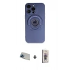MARSİLYAN™- iPhone 13 Pro Max Kılıf Eksen Klasik Prime - Siyah Bilvis 3D Cam Ekran Koruyucu + Rainbow Kamera Lens Koruma Cam - MI