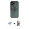 MARSİLYAN™- iPhone 13 Pro Max Kılıf Eksen Klasik Prime - Siyah Bilvis 3D Cam Ekran Koruyucu + Shine Kamera Lens Koruma Cam - MI