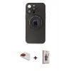 MARSİLYAN™- iPhone 13 Pro Max Kılıf Eksen Klasik Prime - Siyah Bilvis 3D Cam Ekran Koruyucu + Pers Alüminyum Kamera Lens - KI