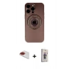 MARSİLYAN™- iPhone 13 Pro Max Kılıf Eksen Klasik Prime - Siyah Bilvis 3D Cam Ekran Koruyucu + Pers Alüminyum Kamera Lens - KI