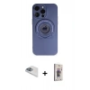 MARSİLYAN™- iPhone 13 Pro Max Kılıf Eksen Klasik Prime - Siyah Bilvis 3D Cam Ekran Koruyucu + Sierra Blue Pers Alüminyum Kamera Lens