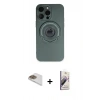 MARSİLYAN™- iPhone 13 Pro Max Kılıf Eksen Klasik Prime - Siyah Bilvis 3D Mat Cam Ekran Koruyucu + Pers Alüminyum Kamera Lens - GD