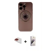 MARSİLYAN™- iPhone 13 Pro Max Kılıf Eksen Klasik Prime - Siyah Bilvis 3D Mat Cam Ekran Koruyucu + Pers Alüminyum Kamera Lens - KI