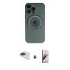 MARSİLYAN™- iPhone 13 Pro Max Kılıf Eksen Klasik Prime - Siyah Bilvis 3D Mat Cam Ekran Koruyucu + Pers Alüminyum Kamera Lens - LT