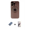 MARSİLYAN™- iPhone 13 Pro Max Kılıf Eksen Klasik Prime - Siyah Bilvis 3D Mat Cam Ekran Koruyucu + Metal Kamera Lens Koruma Cam - AKYL