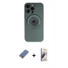 MARSİLYAN™- iPhone 13 Pro Max Kılıf Eksen Klasik Prime - Siyah Bilvis 3D Mat Cam Ekran Koruyucu + Metal Kamera Lens Koruma Cam - AKYL
