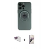MARSİLYAN™- iPhone 13 Pro Max Kılıf Eksen Klasik Prime - Siyah Bilvis 3D Mat Cam Ekran Koruyucu + Pers Alüminyum Kamera Lens - GI