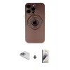 MARSİLYAN™- iPhone 13 Pro Max Kılıf Eksen Klasik Prime - Siyah Bilvis 3D Mat Cam Ekran Koruyucu + Pers Alüminyum Kamera Lens - SABE