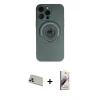 MARSİLYAN™- iPhone 13 Pro Max Kılıf Eksen Klasik Prime - Siyah Bilvis 3D Mat Cam Ekran Koruyucu + Rainbow Kamera Lens Koruma Cam - REGD