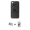 MARSİLYAN™- iPhone 13 Pro Max Kılıf Eksen Klasik Prime - Siyah Bilvis 3D Mat Cam Ekran Koruyucu + Rainbow Kamera Lens Koruma Cam - BZ