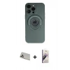 MARSİLYAN™- iPhone 13 Pro Max Kılıf Eksen Klasik Prime - Siyah Bilvis 3D Mat Cam Ekran Koruyucu + Rainbow Kamera Lens Koruma Cam - BZ