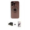 MARSİLYAN™- iPhone 13 Pro Max Kılıf Eksen Klasik Prime - Siyah Bilvis 3D Mat Cam Ekran Koruyucu + Raze Metal Kamera Lens - GD