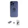 MARSİLYAN™- iPhone 13 Pro Max Kılıf Eksen Klasik Prime - Siyah Bilvis 3D Mat Cam Ekran Koruyucu + Renkli Kamera Lens Koruma Cam - PE