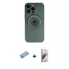 MARSİLYAN™- iPhone 13 Pro Max Kılıf Eksen Klasik Prime - Siyah Bilvis 3D Mat Cam Ekran Koruyucu + Shine Kamera Lens Koruma Cam - MI