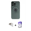 MARSİLYAN™- iPhone 13 Pro Max Kılıf Eksen Klasik Prime - Siyah Bilvis 5in1 3D Magic Cam Ekran Koruyucu + Pers Alüminyum Kamera Lens - GD