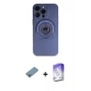 MARSİLYAN™- iPhone 13 Pro Max Kılıf Eksen Klasik Prime - Siyah Bilvis 5in1 3D Magic Cam Ekran Koruyucu + Shine Kamera Lens Koruma Cam - GI
