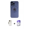 MARSİLYAN™- iPhone 13 Pro Max Kılıf Eksen Klasik Prime - Siyah Bilvis 5in1 3D Magic Cam Ekran Koruyucu + Shine Kamera Lens - GD