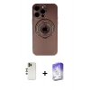 MARSİLYAN™- iPhone 13 Pro Max Kılıf Eksen Klasik Prime - Siyah Bilvis 5in1 3D Magic Cam Ekran Koruyucu + Shine Kamera Lens - GD