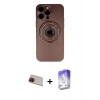 MARSİLYAN™- iPhone 13 Pro Max Kılıf Eksen Klasik Prime - Siyah Bilvis 5in1 3D Magic Cam Ekran Koruyucu + Rainbow Kamera Lens Koruma Cam - KI