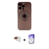MARSİLYAN™- iPhone 13 Pro Max Kılıf Eksen Klasik Prime - Siyah Bilvis 5in1 3D Magic Cam Ekran Koruyucu + Pers Alüminyum Kamera Lens - KI