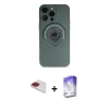 MARSİLYAN™- iPhone 13 Pro Max Kılıf Eksen Klasik Prime - Siyah Bilvis 5in1 3D Magic Cam Ekran Koruyucu + Pers Alüminyum Kamera Lens - KI