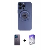 MARSİLYAN™- iPhone 13 Pro Max Kılıf Eksen Klasik Prime - Siyah Bilvis 5in1 3D Magic Cam Ekran Koruyucu + Neon Fosforlu Kamera Lens - MI