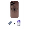 MARSİLYAN™- iPhone 13 Pro Max Kılıf Eksen Klasik Prime - Siyah Bilvis 5in1 3D Magic Cam Ekran Koruyucu + Metal Kamera Lens Koruma Cam - AKYL