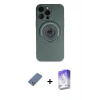 MARSİLYAN™- iPhone 13 Pro Max Kılıf Eksen Klasik Prime - Siyah Bilvis 5in1 3D Magic Cam Ekran Koruyucu + Metal Kamera Lens Koruma Cam - AKYL