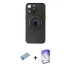 MARSİLYAN™- iPhone 13 Pro Max Kılıf Eksen Klasik Prime - Siyah Bilvis 5in1 3D Magic Cam Ekran Koruyucu + Mavi Shine Kamera Lens Koruma Cam