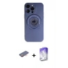 MARSİLYAN™- iPhone 13 Pro Max Kılıf Eksen Klasik Prime - Siyah Bilvis 5in1 3D Magic Cam Ekran Koruyucu + Renkli Kamera Lens Koruma Cam - TU