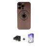 MARSİLYAN™- iPhone 13 Pro Max Kılıf Eksen Klasik Prime - Siyah Bilvis 5in1 3D Magic Cam Ekran Koruyucu + Raze Metal Kamera Lens - GD
