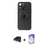 MARSİLYAN™- iPhone 13 Pro Max Kılıf Eksen Klasik Prime - Siyah Bilvis 5in1 3D Magic Cam Ekran Koruyucu + Raze Metal Kamera Lens - GD