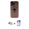 MARSİLYAN™- iPhone 13 Pro Max Kılıf Eksen Klasik Prime - Siyah Bilvis 5in1 3D Magic Cam Ekran Koruyucu + Rainbow Kamera Lens Koruma Cam - BZ