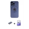 MARSİLYAN™- iPhone 13 Pro Max Kılıf Eksen Klasik Prime - Siyah Bilvis 5in1 5D Magic Hayalet Cam Ekran Koruyucu + Renkli Kamera Lens Koruma Cam - PE
