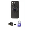 MARSİLYAN™- iPhone 13 Pro Max Kılıf Eksen Klasik Prime - Siyah Bilvis 5in1 5D Magic Hayalet Cam Ekran Koruyucu + Raze Metal Kamera Lens - GD