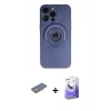 MARSİLYAN™- iPhone 13 Pro Max Kılıf Eksen Klasik Prime - Siyah Bilvis 5in1 5D Magic Hayalet Cam Ekran Koruyucu + Renkli Kamera Lens Koruma Cam - SI