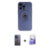 MARSİLYAN™- iPhone 13 Pro Max Kılıf Eksen Klasik Prime - Siyah Bilvis 5in1 5D Magic Hayalet Cam Ekran Koruyucu + Neon Fosforlu Kamera Lens - MI