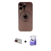 MARSİLYAN™- iPhone 13 Pro Max Kılıf Eksen Klasik Prime - Siyah Bilvis 5in1 5D Magic Hayalet Cam Ekran Koruyucu + Rainbow Kamera Lens Koruma Cam - KI