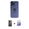 MARSİLYAN™- iPhone 13 Pro Max Kılıf Eksen Klasik Prime - Siyah Bilvis 5in1 5D Magic Hayalet Cam Ekran Koruyucu + Yeşil Neon Fosforlu Kamera Lens