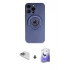MARSİLYAN™- iPhone 13 Pro Max Kılıf Eksen Klasik Prime - Siyah Bilvis 5in1 5D Magic Hayalet Cam Ekran Koruyucu + Pers Alüminyum Kamera Lens - SABE