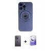 MARSİLYAN™- iPhone 13 Pro Max Kılıf Eksen Klasik Prime - Siyah Bilvis 5in1 5D Magic Hayalet Cam Ekran Koruyucu + Neon Fosforlu Kamera Lens - BZ