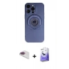 MARSİLYAN™- iPhone 13 Pro Max Kılıf Eksen Klasik Prime - Siyah Bilvis 5in1 5D Magic Hayalet Cam Ekran Koruyucu + Pers Alüminyum Kamera Lens - GI