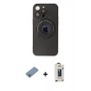 MARSİLYAN™- iPhone 13 Pro Max Kılıf Eksen Klasik Prime - Siyah Bilvis Hayalet Cam Ekran Koruyucu + Shine Kamera Lens Koruma Cam - GI