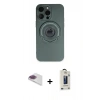 MARSİLYAN™- iPhone 13 Pro Max Kılıf Eksen Klasik Prime - Siyah Bilvis Hayalet Cam Ekran Koruyucu + Pers Alüminyum Kamera Lens - GI