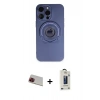 MARSİLYAN™- iPhone 13 Pro Max Kılıf Eksen Klasik Prime - Siyah Bilvis Hayalet Cam Ekran Koruyucu + Kırmızı Rainbow Kamera Lens Koruma Cam